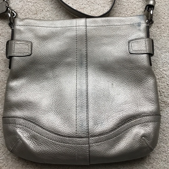 Silver leather Coach Crossbody - Picture 2 of 4
